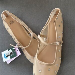 Wild Fable Tan Flats with Rhinestone Accents